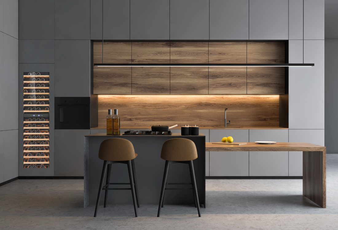 W96PANEL-TO - Push To Open Integrated Wine Fridge - 96 Bottle - Panel ready