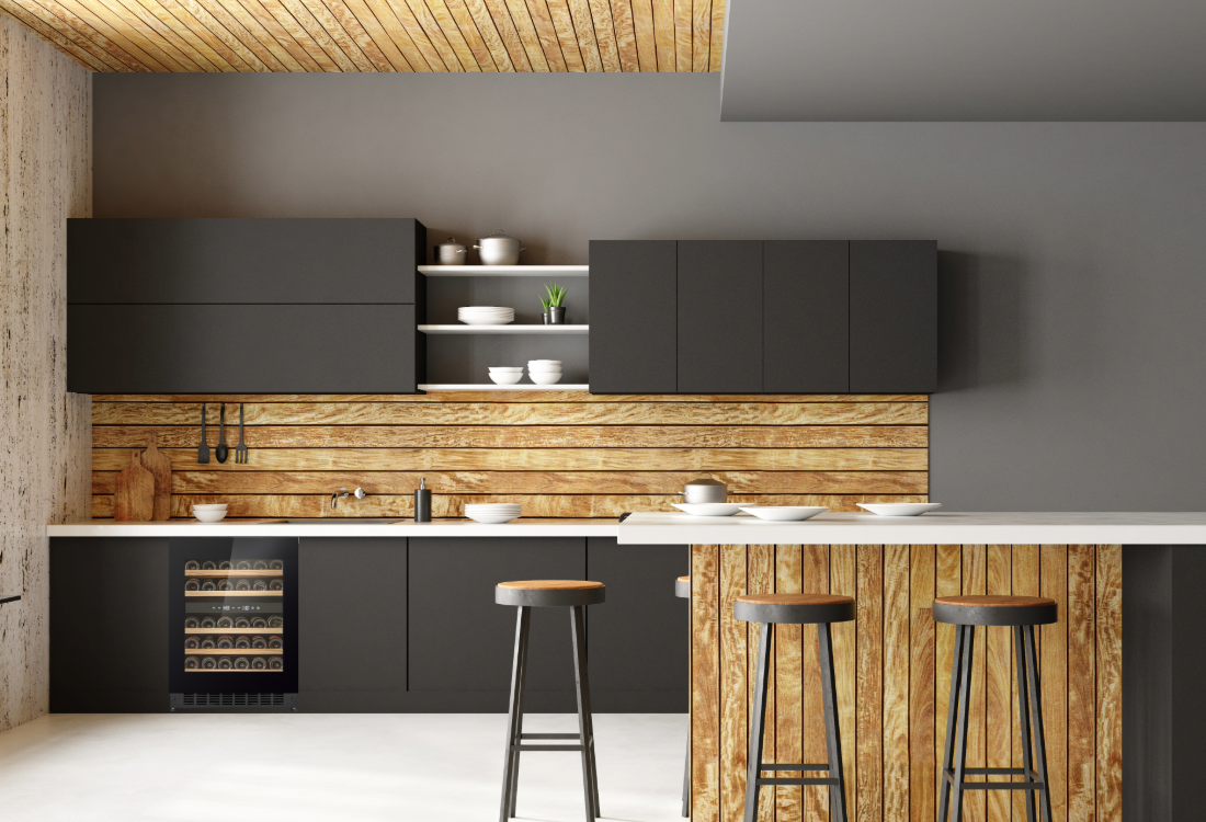 W34B-TO - Nevera para vinos con sistema Push 2 Open - 36 botellas - Cristal negro