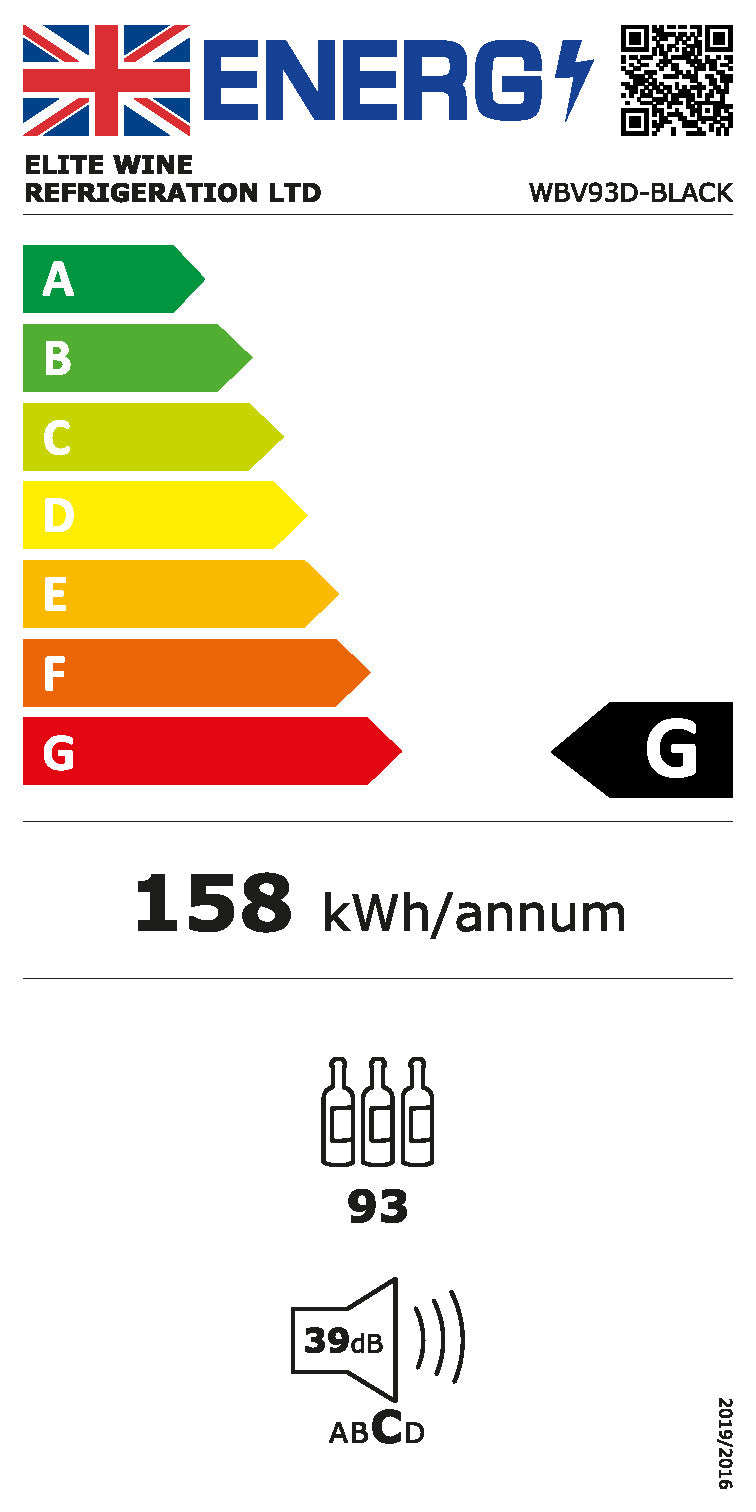 WBV93D-BLACK - Centro de bebidas de 318 l (vinos y bebidas)