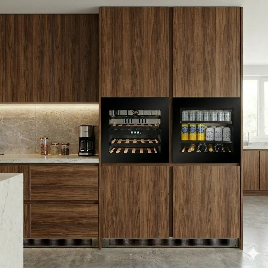 WI-24B-TO - Single Oven Size - Push To Open Wine Fridge - 24 Bottle - Black Glass