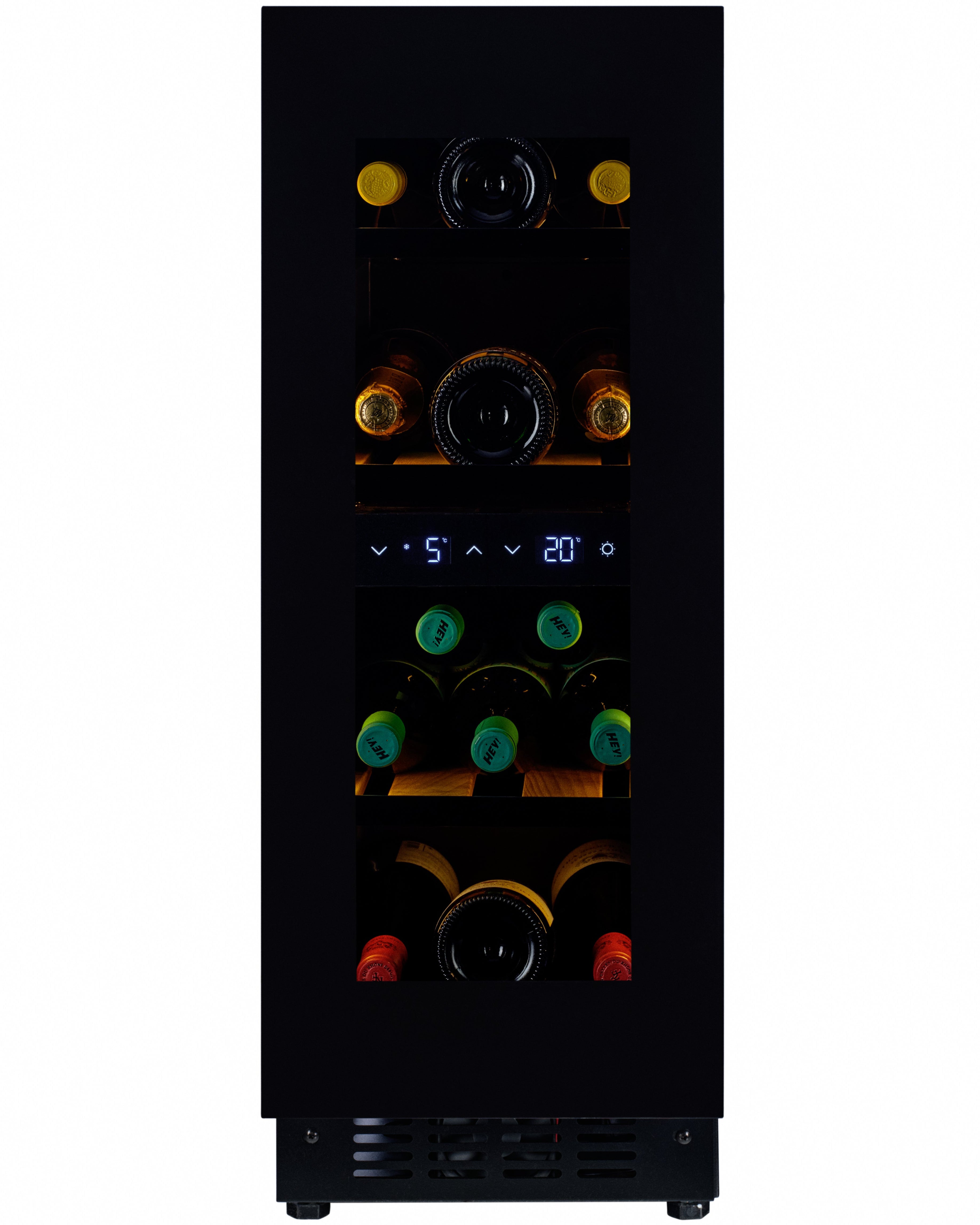 W34B-TO - Nevera para vinos con sistema Push 2 Open - 36 botellas - Cristal negro