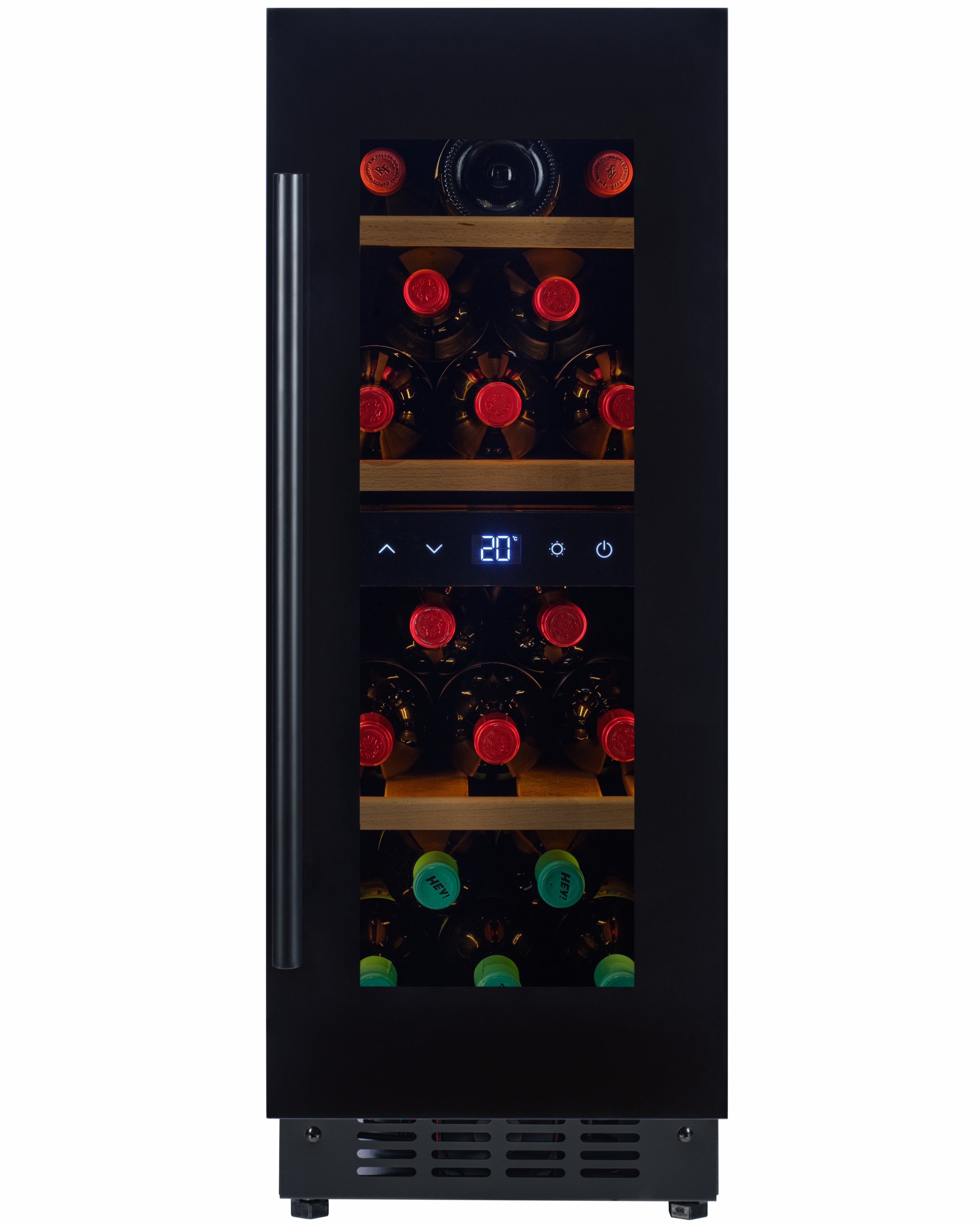 W34B-TO - Nevera para vinos con sistema Push 2 Open - 36 botellas - Cristal negro