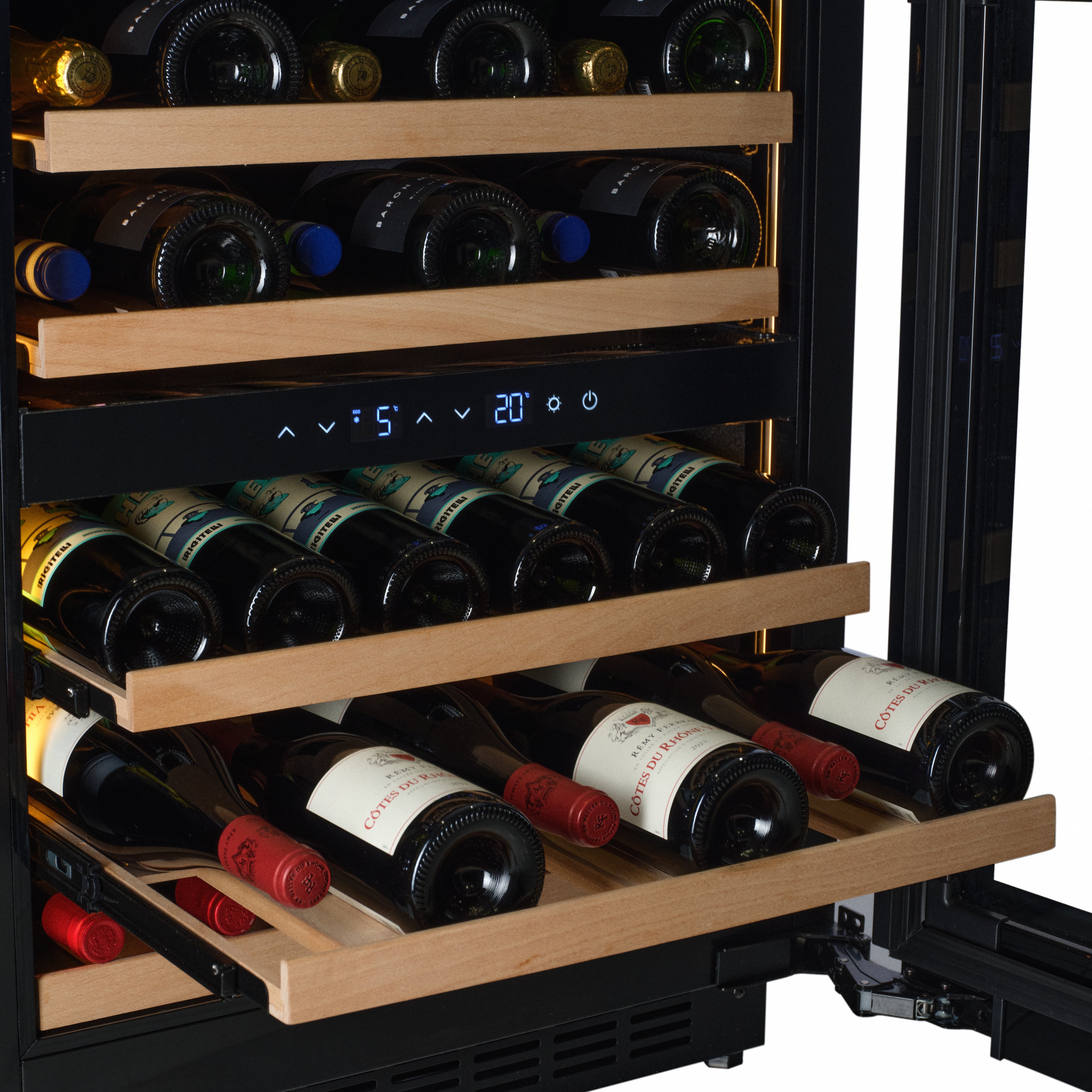 W34-BH - Nevera para vinos - 36 botellas - Cristal negro