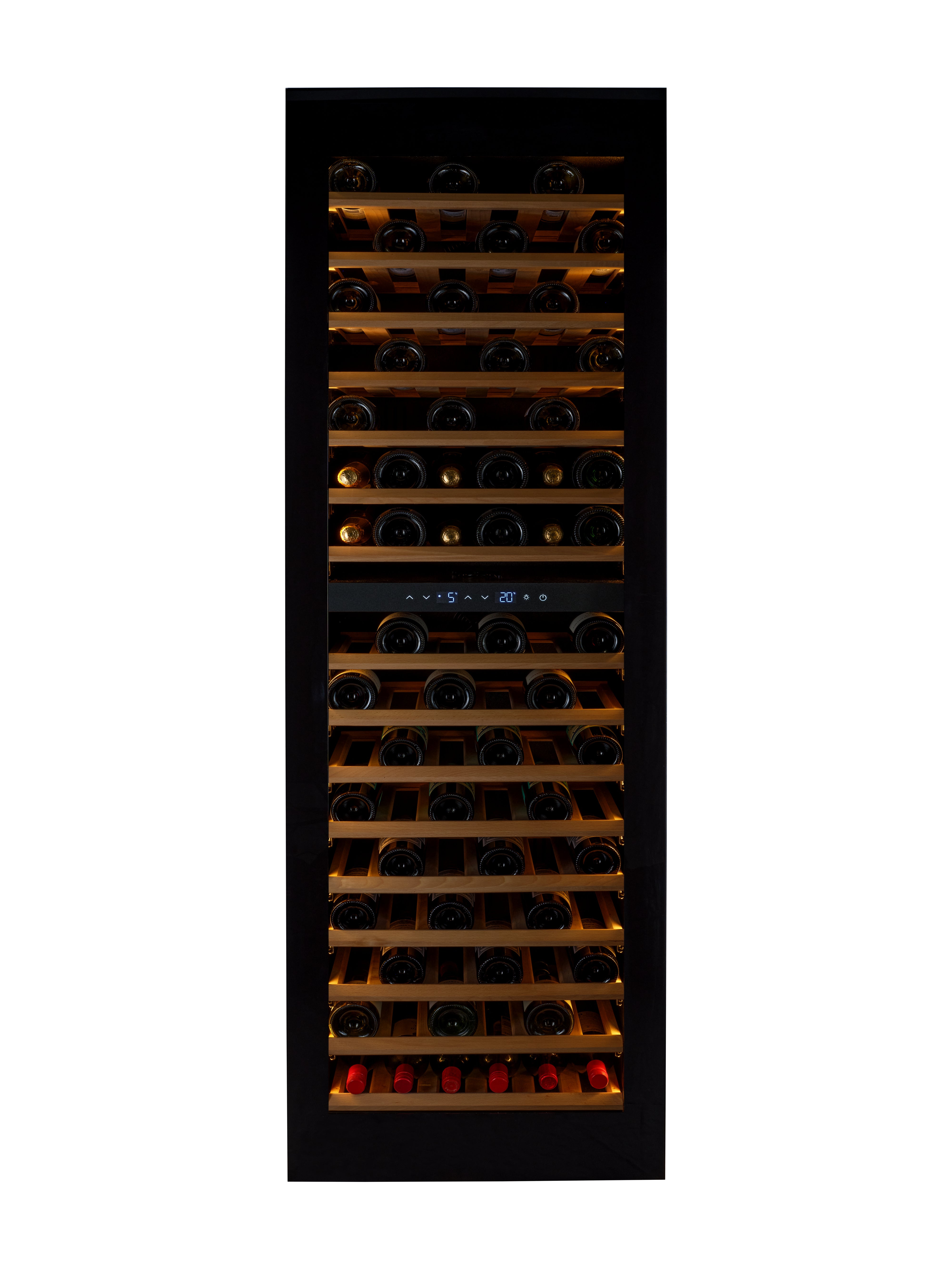 W96B-TO - Nevera para vinos integrada Push 2 Open - 255L - Cristal negro