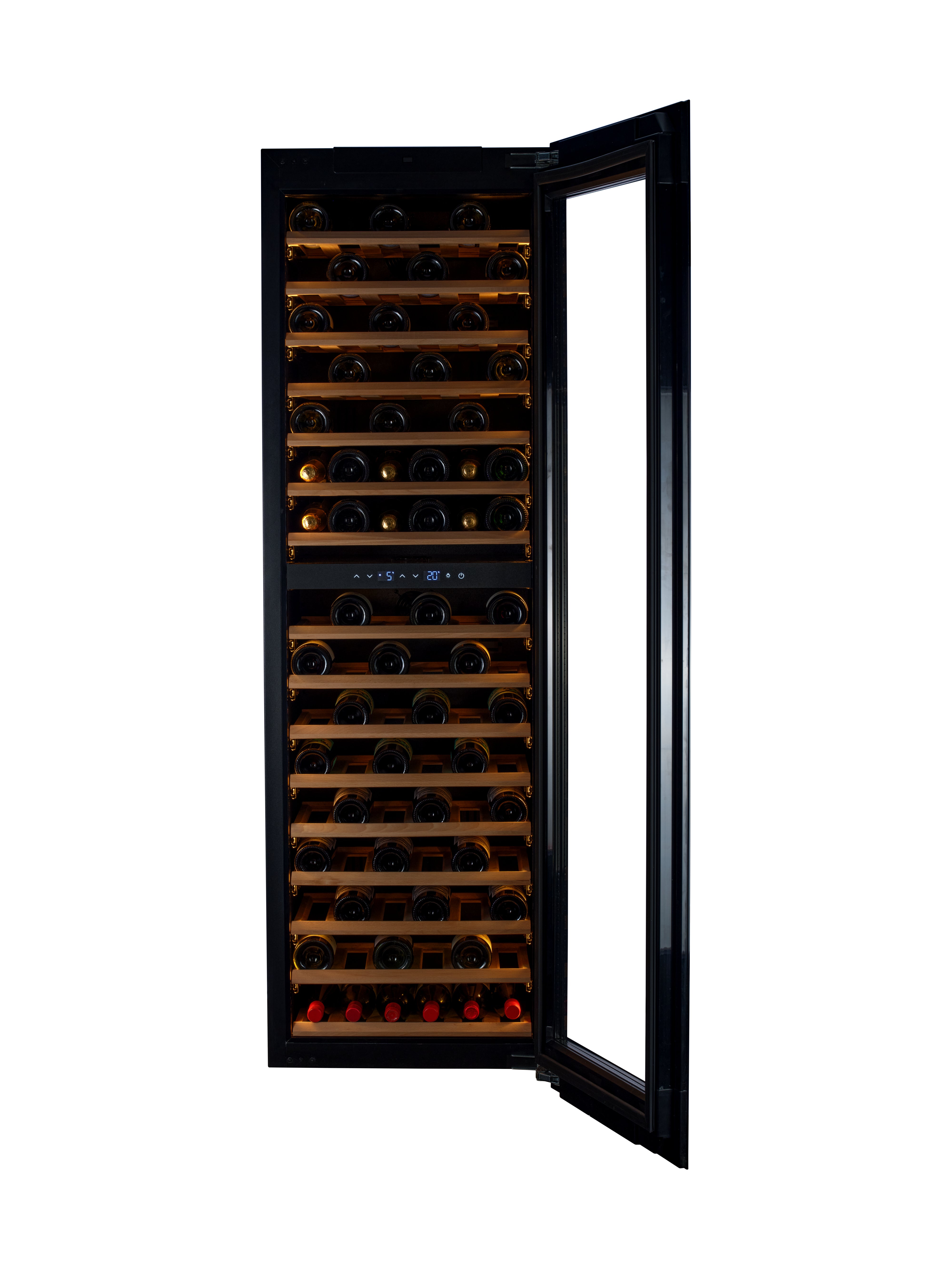 W96B-TO - Nevera para vinos integrada Push 2 Open - 255L - Cristal negro