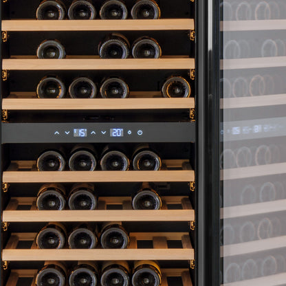 W96B-TO - Push 2 Open Integrated Wine Fridge - 255L - Black Glass