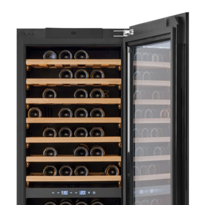 W96B-TO - Push 2 Open Integrated Wine Fridge - 255L - Black Glass
