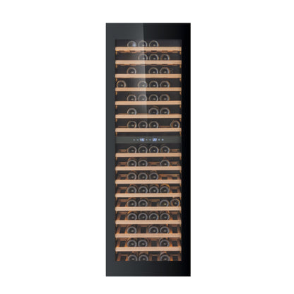 W96B-TO - Push 2 Open Integrated Wine Fridge - 255L - Black Glass
