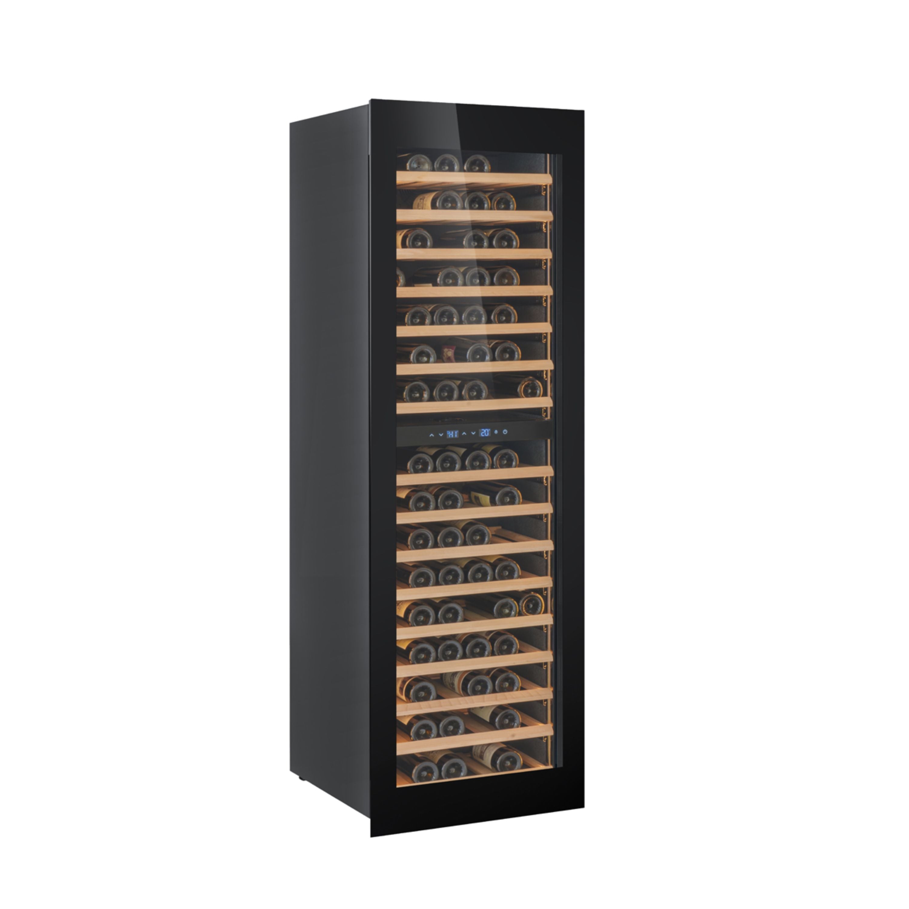 W96B-TO - Push 2 Open Integrated Wine Fridge - 255L - Black Glass