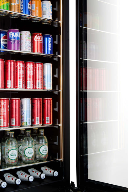 BV122S-BLACK - Refrigerador para bebidas con capacidad para 336 l y 315 latas