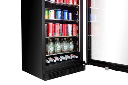 BV122S-BLACK - Refrigerador para bebidas con capacidad para 336 l y 315 latas