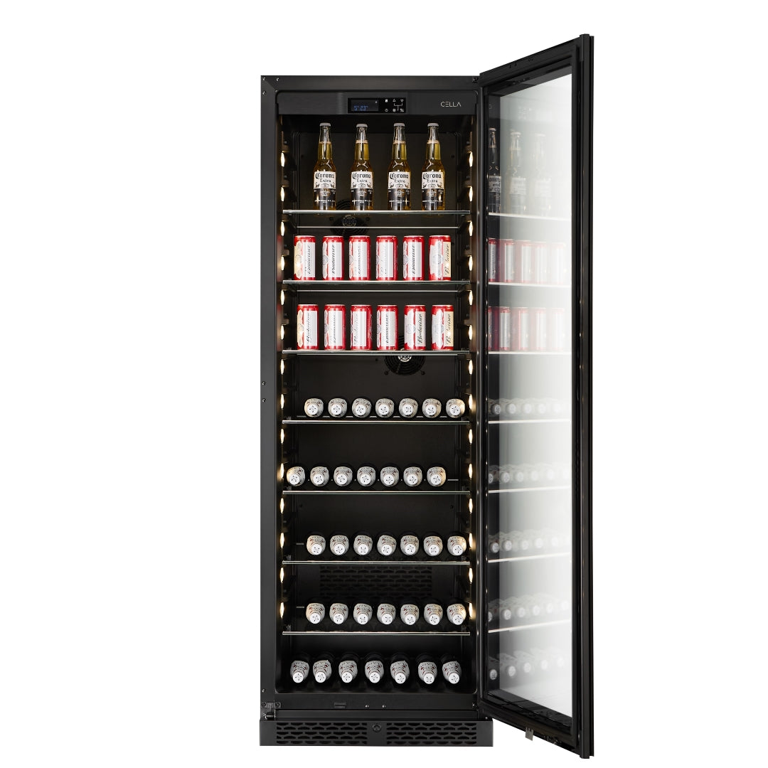 BV163S-BLACK - Refrigerador para bebidas con capacidad de 338 l y 487 latas