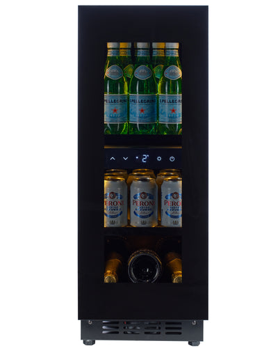EINDE VAN DE SERIE - BV18B-TO - Druk-om-te-openen drankkoelkast - 51 l - Zwart glas