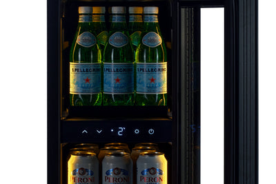 EINDE VAN DE SERIE - BV18B-TO - Druk-om-te-openen drankkoelkast - 51 l - Zwart glas