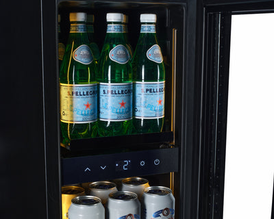 EINDE VAN DE SERIE - BV18B-TO - Druk-om-te-openen drankkoelkast - 51 l - Zwart glas