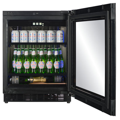 BV30B-TO - Diepte 450 mm - Druk-en-open-koelkast voor dranken - 77 l - Zwart glas