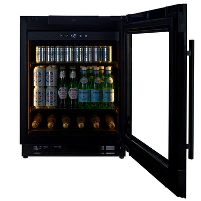 BV34-BH - Drankkoelkast - 118 l - Zwart glas