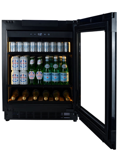 EINDE VAN DE SERIE - BV34B-TO - Druk-en-open-drankkoelkast - 118 l - Zwart glas