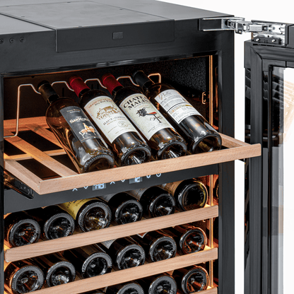 W34B-TO - Nevera para vinos con sistema Push 2 Open - 36 botellas - Cristal negro