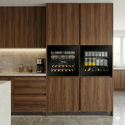 WI-24B-TO - Enkelvoudige ovenafmetingen - Wijnkoelkast met push-to-open-systeem - 24 flessen - Zwart glas