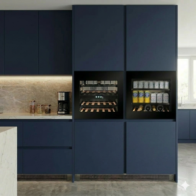 BVI-24B-TO - Geïntegreerde drankkoelkast met ‘Push To Open’-functie - 62 l - Zwart glas