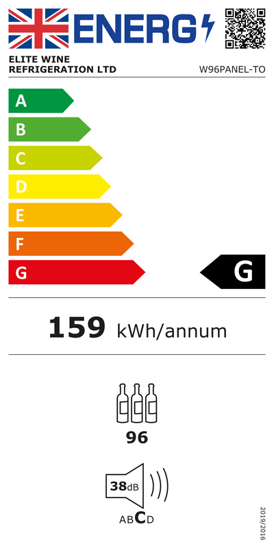 TFT-W96PANEL-TO - Geïntegreerde wijnkoelkast met 'Push To Open'-functie - 96 flessen - Geschikt voor paneelmontage
