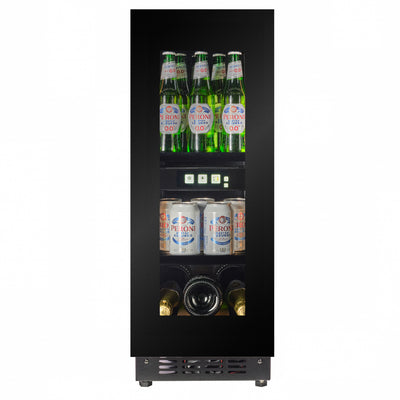 TFT-BV18B-TO - 300 mm breed - Druk-om-open-drankkoelkast - 51 l - Zwart glas