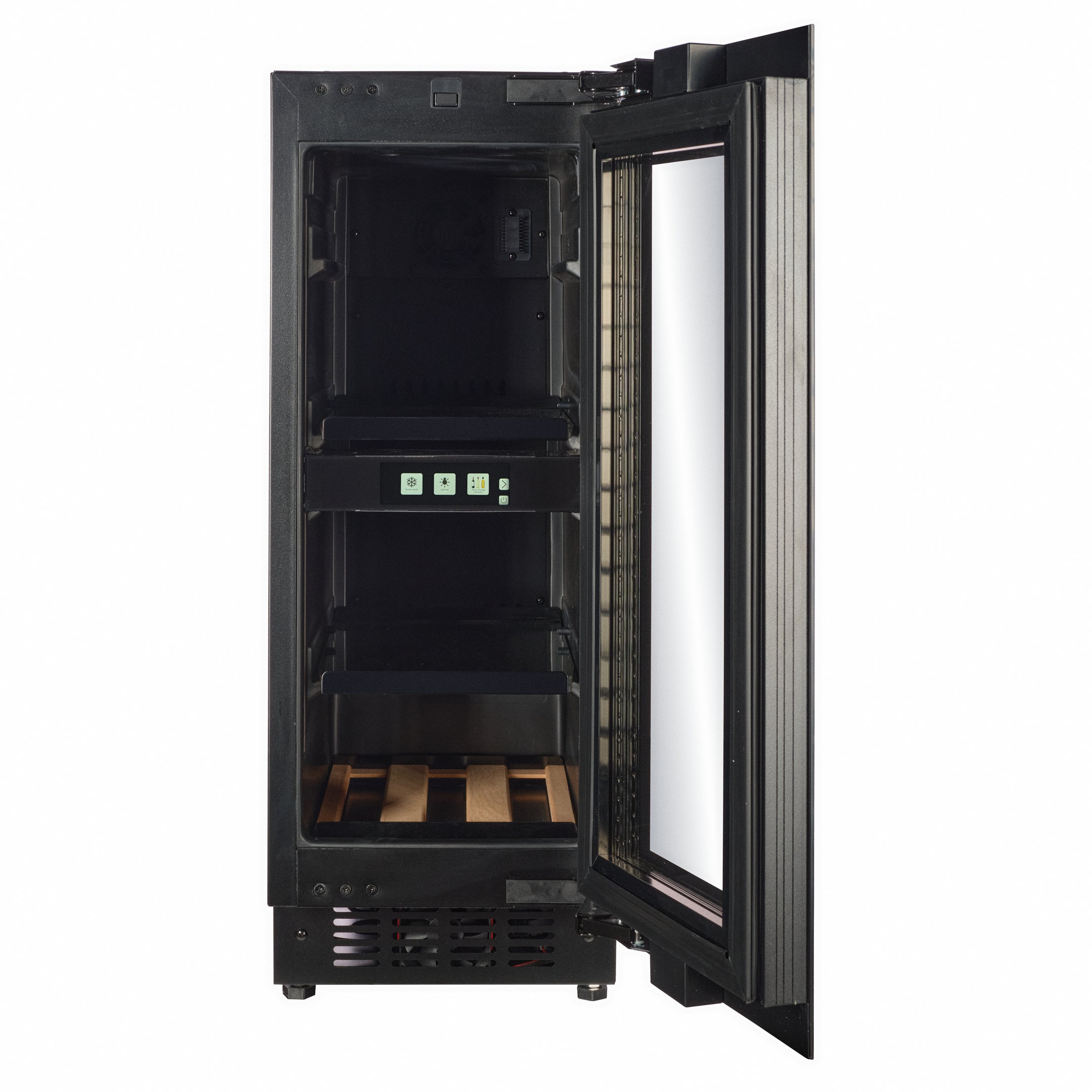 TFT-BV18B-TO - 300mm wide - Push 2 Open Beverage Fridge - 51L - Black Glass