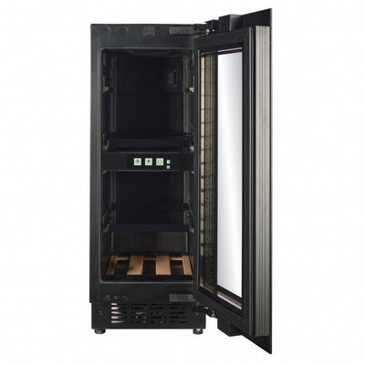 TFT-BV18B-TO - 300 mm breed - Druk-om-open-drankkoelkast - 51 l - Zwart glas
