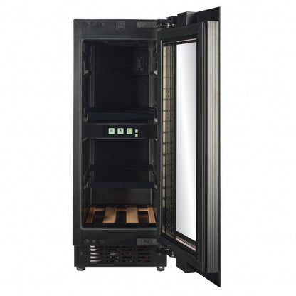 TFT-BV18B-TO - 300mm wide - Push 2 Open Beverage Fridge - 51L - Black Glass