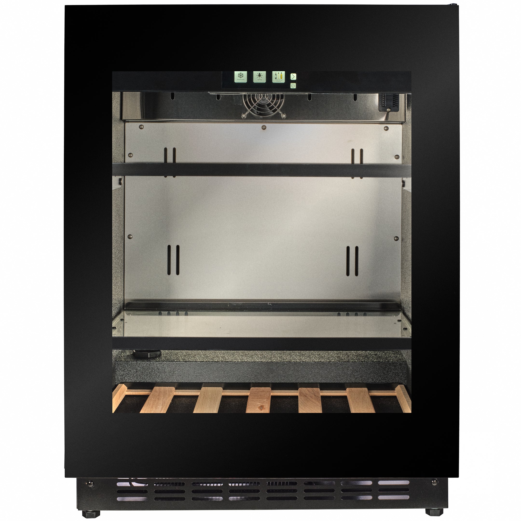 TFT-BV34B-TO - Push 2 Open Beverage Fridge - 118L - Black Glass