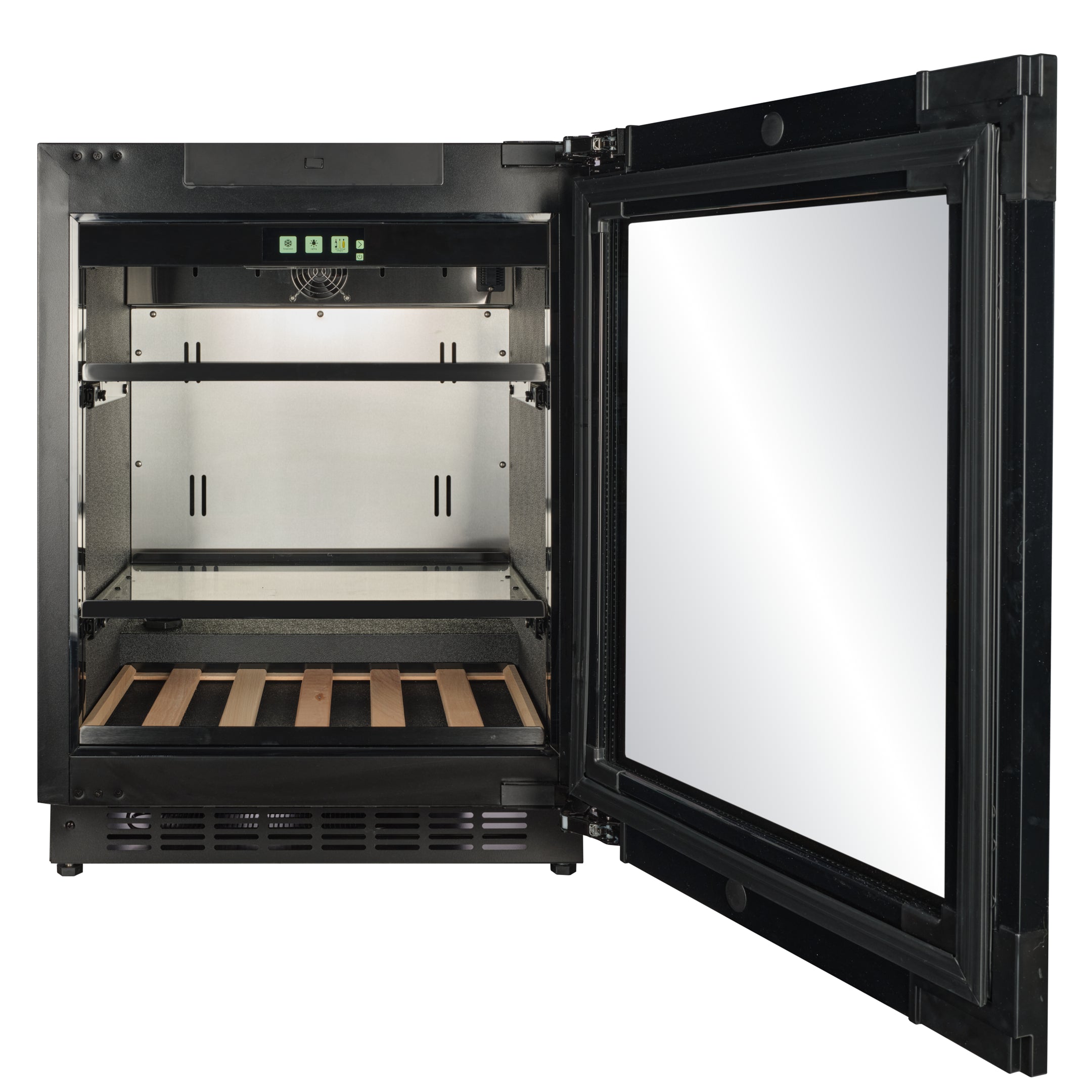 TFT-BV34B-TO - Push 2 Open Beverage Fridge - 118L - Black Glass