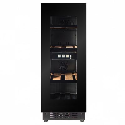 TFT-W18B-TO - Wijnkoelkast met 'Push 2 Open'-functie - 18 flessen - Zwart glas