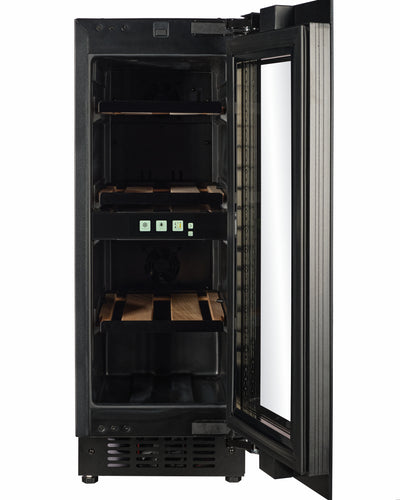 TFT-W18B-TO - Wijnkoelkast met 'Push 2 Open'-functie - 18 flessen - Zwart glas