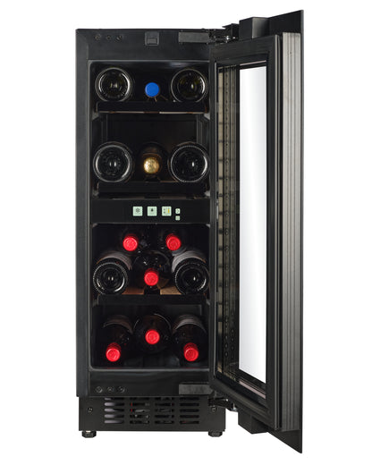 W18B-TO - Nevera para vinos con apertura automática - 18 botellas - Cristal negro