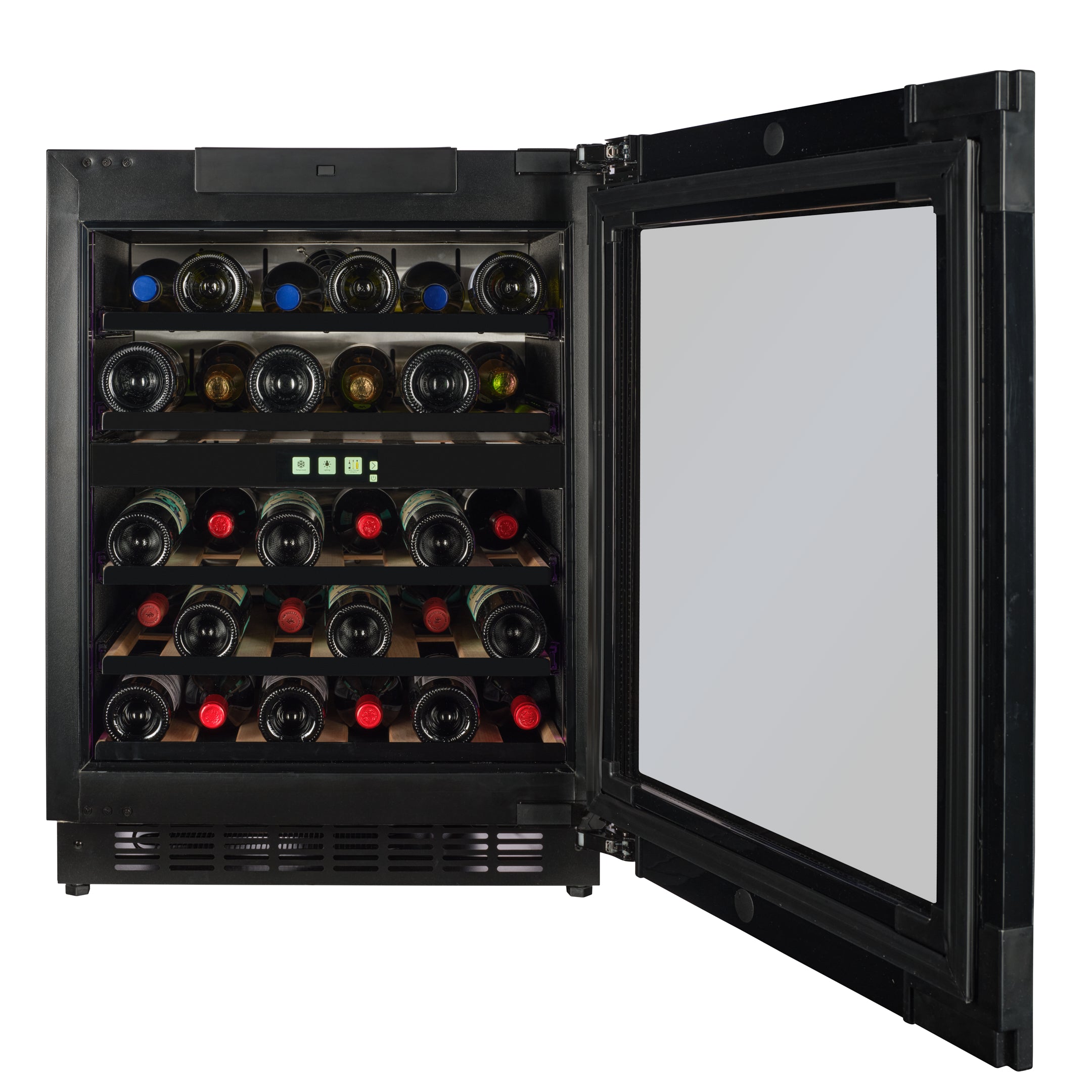 TFT-W34B-TO - Push 2 Open Wine Fridge - 36 Bottle - Black Glass