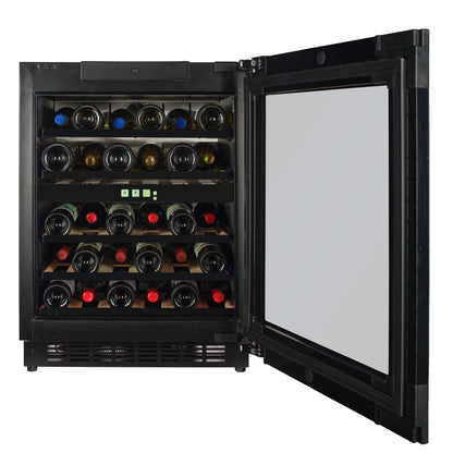 TFT-W34B-TO - Push 2 Open Wine Fridge - 36 Bottle - Black Glass