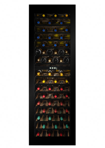 TFT-W96B-TO - Push To Open Integrated Wine Fridge - 96 Bottle - Black Glass