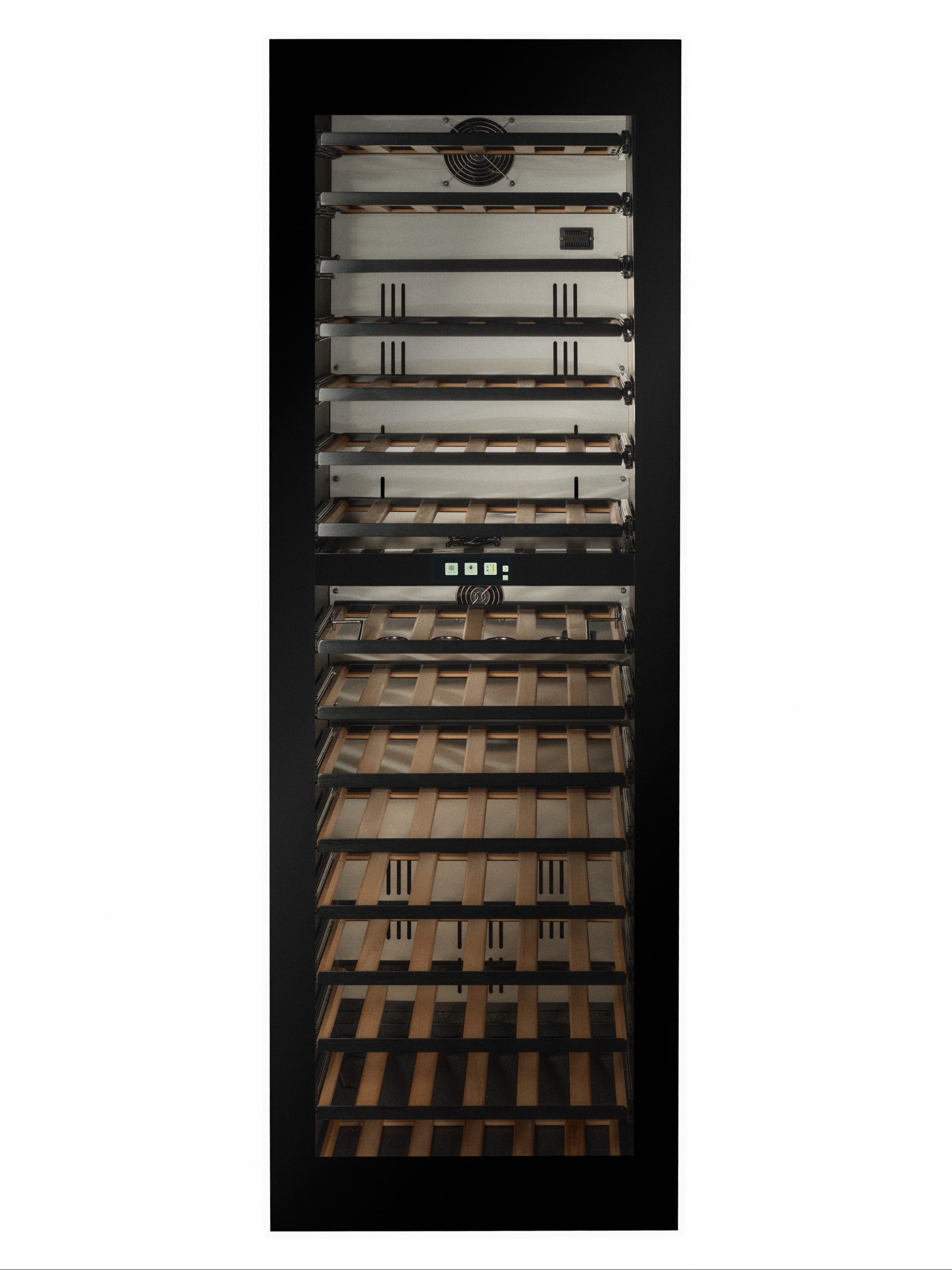 TFT-W96B-TO - Push To Open Integrated Wine Fridge - 96 Bottle - Black Glass