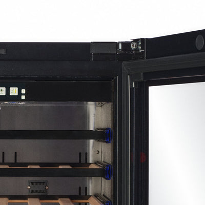 W30B-TO - 450 mm diep - Push2Open-wijnkoelkast - 33 flessen - zwart glas