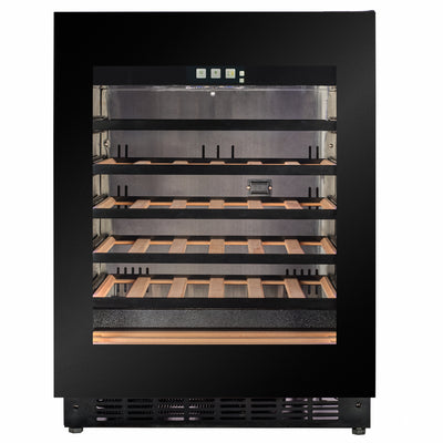W30B-TO - 450 mm diep - Push2Open-wijnkoelkast - 33 flessen - zwart glas