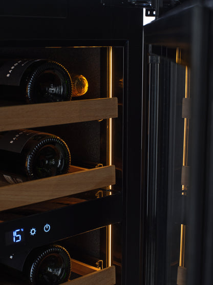 W34-BH - Nevera para vinos - 36 botellas - Cristal negro