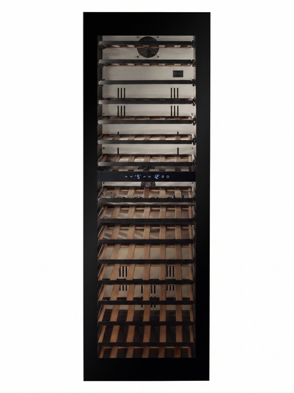 END OF LINE - W96B-TO - Push To Open Integrated Wine Fridge - 96 Bottle - Black Glass