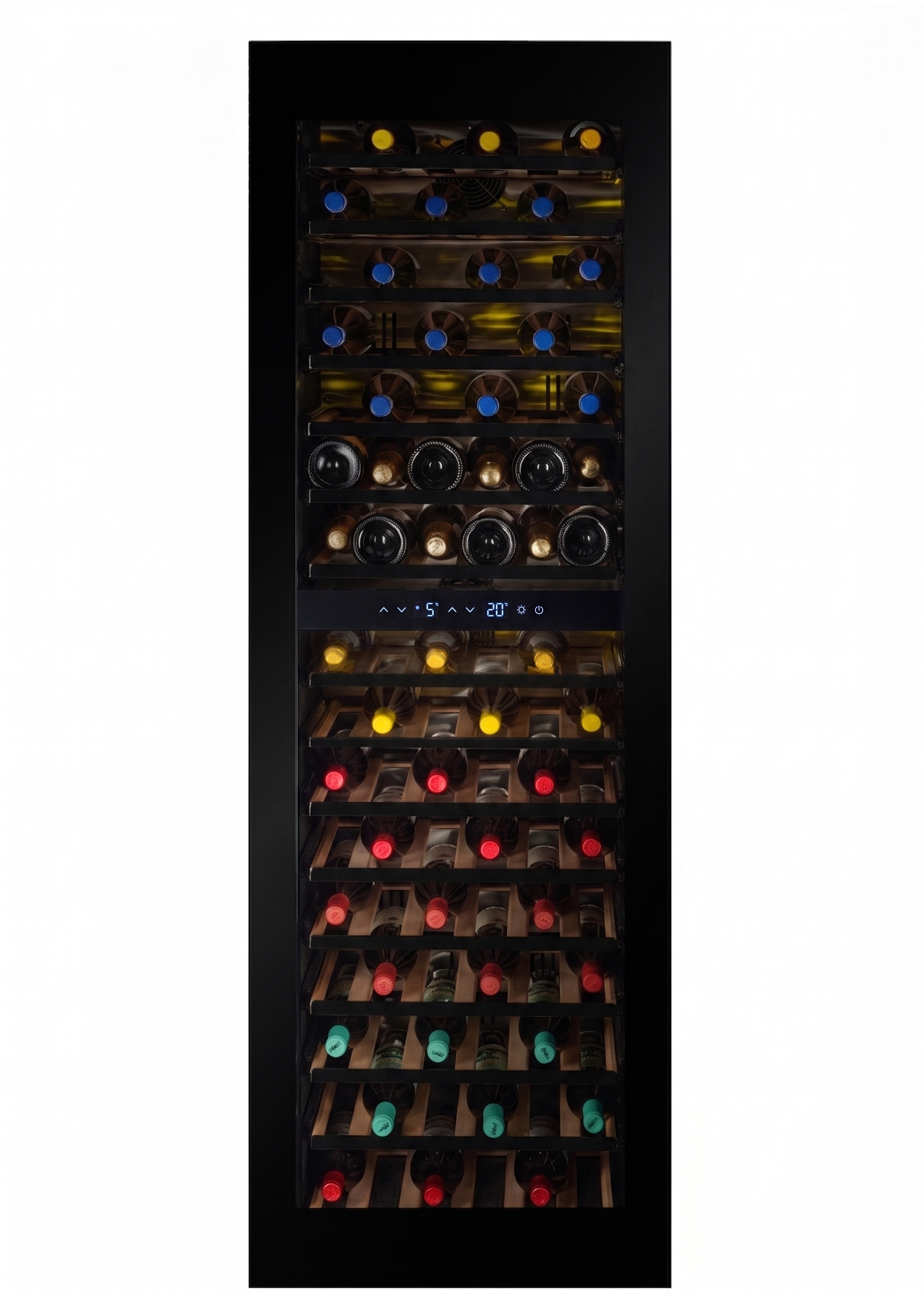 W96B-TO - Nevera para vinos integrada Push 2 Open - 255L - Cristal negro