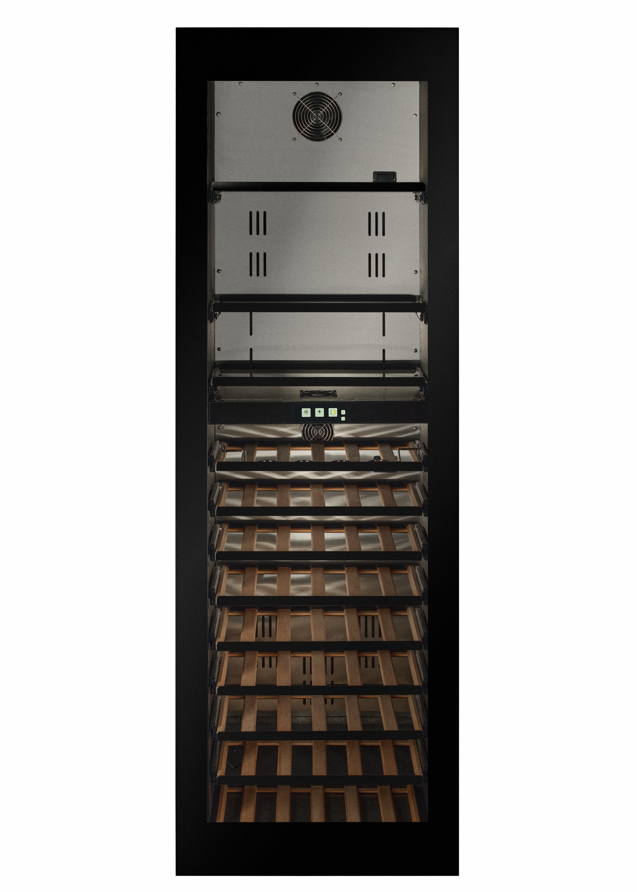 WBV99B-TO - Push To Open Integrated Beverage Center - Black Glass