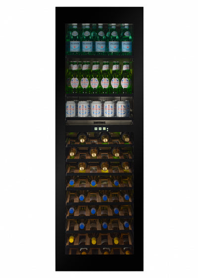 WBV99B-TO - Geïntegreerd drankcentrum met 'Push To Open'-functie - Zwart glas